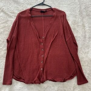 Urban Outfitters Brick Red Knit Cardigan